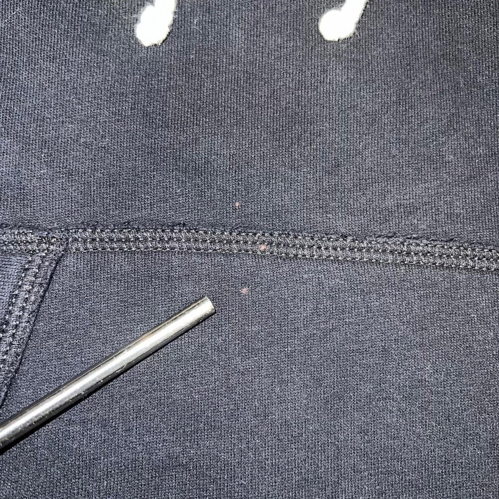 VTG Abercrombie & Fitch New York Hoodie Men's Sz L Black Embroider Logo Pullover - Picture 9 of 9